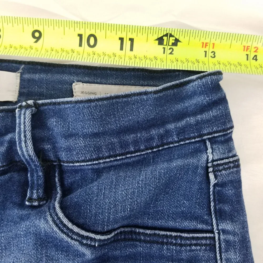 Pacsun Jeans Womens 26 Long Mid Rise Blue Denim Jegging Destroyed Medium Wash‎